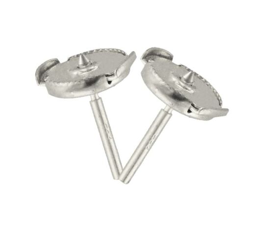 18CT WHITE GOLD ALPHA EARRING BACK FITTINGS 8.3MM SMOOTH EDGE