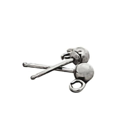 18ct White Gold Bead and Ring 3mm