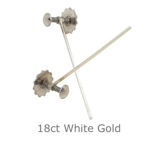 18ct white gold Earring 25mm Post with Screw