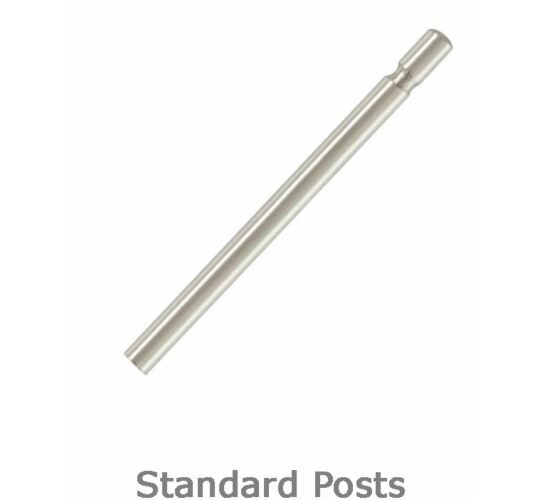 18ct White Gold plain Earring Post Pin length 10mm