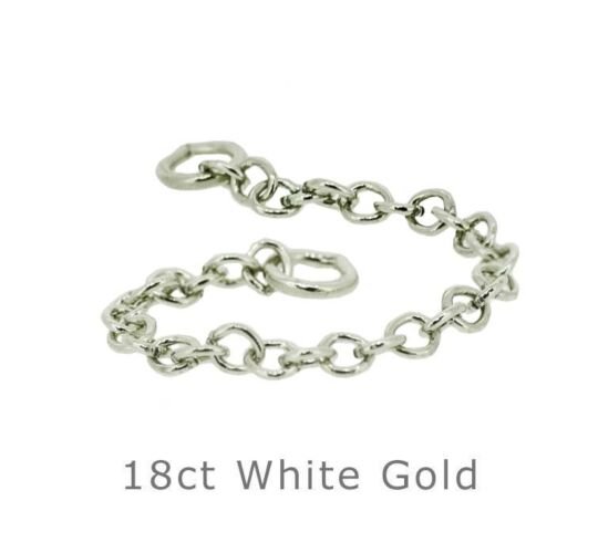 18ct White Gold Safety Chain