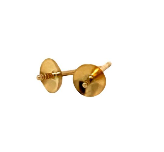 18ct yellow gold Earring Post with 5mm Cup and Peg