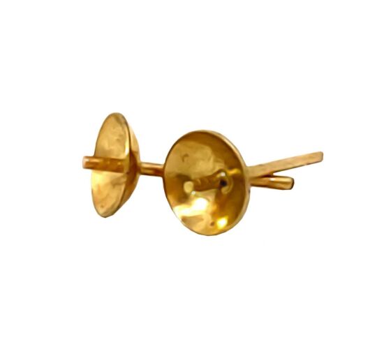18ct yellow gold Earring Post with 6mm Cup and Peg