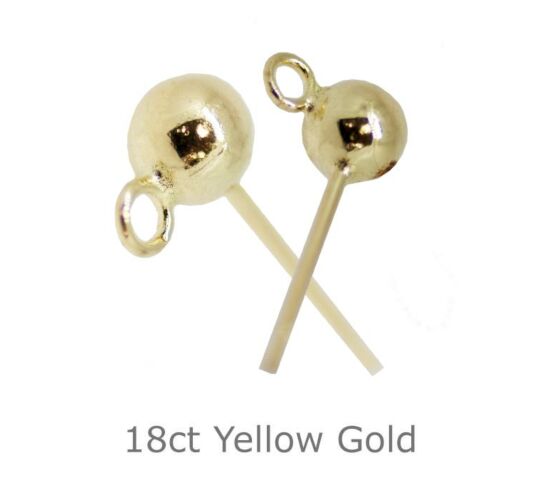 18CT YELLOW GOLD FILLED BALL STUD EARRING WITH OPEN RING