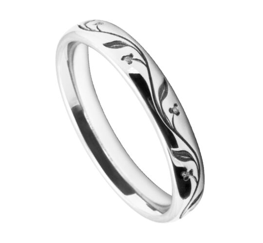 3mm Wedding Ring W7001  Pattern - Laser Engraving Wedding Ring