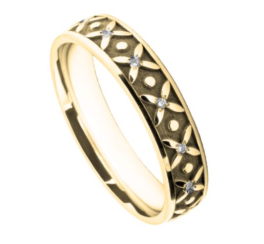 4mm Wedding Ring W7003 Pattern - Laser Engraving Wedding Ring