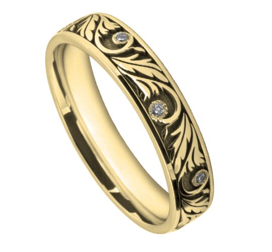 4mm Wedding Ring W7010 Pattern - Laser Engraving Wedding Ring