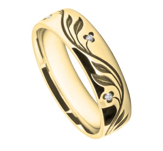 5mm Wedding Ring W7006 Pattern - Laser Engraving Wedding Ring