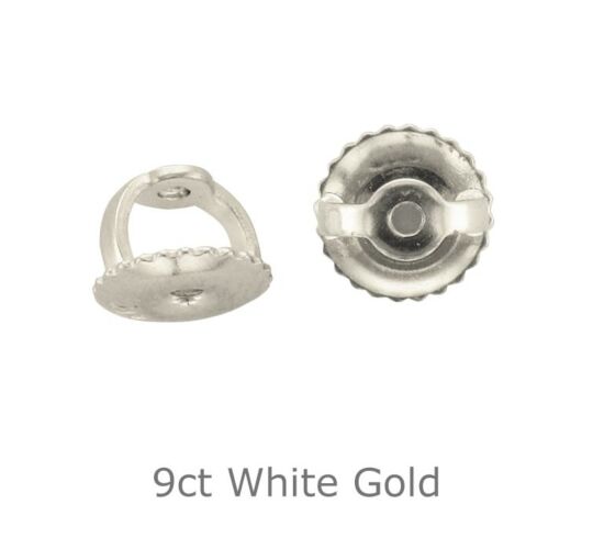9ct WHITE GOLD THREADED EARRING SCROLLS