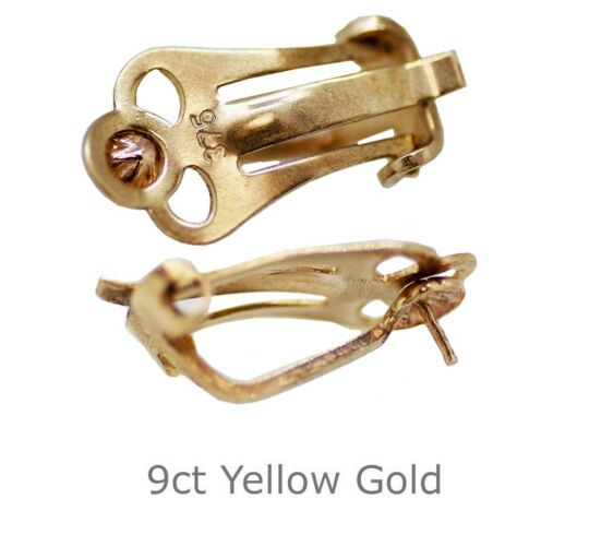 9CT YELLOW GOLD EAR FITTING CLIPS EAR CLIP ASSEMBLED