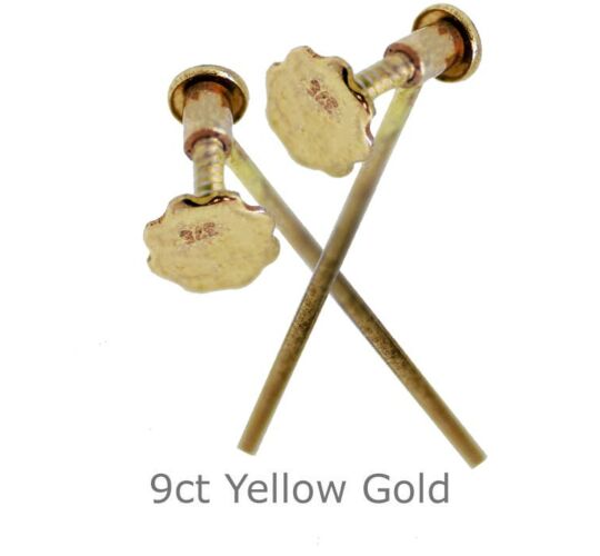 9ct YELLOW GOLD EARRING SCREW STRAIGHT