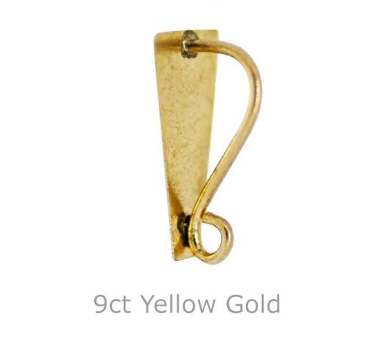 9CT YELLOW GOLD FRONT PENDANT LOOP SCROLL SHORT 9mm LENGTH