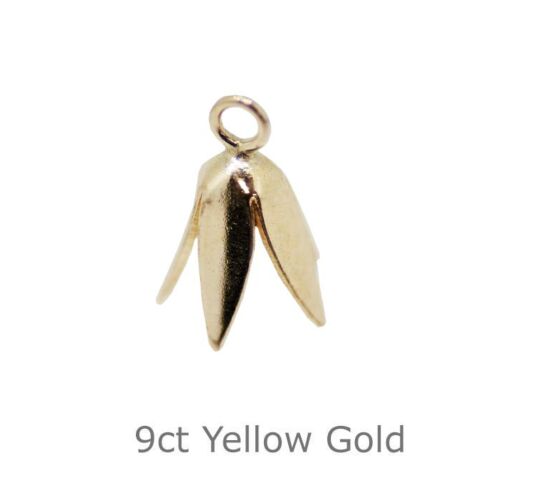 9CT YELLOW GOLD PENDANT FOXGLOVE CUP 9mm