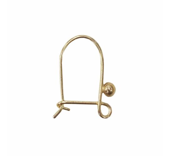 9ct YELLOW GOLD SAFETY EAR WIRE WITH BEAD
