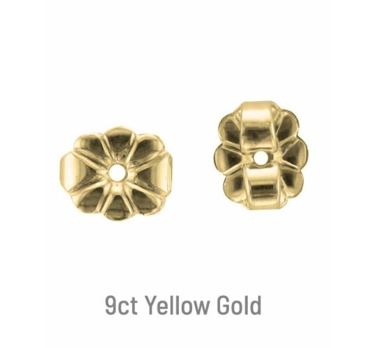 9ct YELLOW GOLD SCALLOPED EARRING SCROLLS