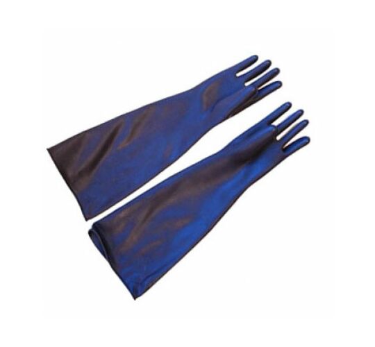 Black Rubber Gloves Gauntlets 10-24