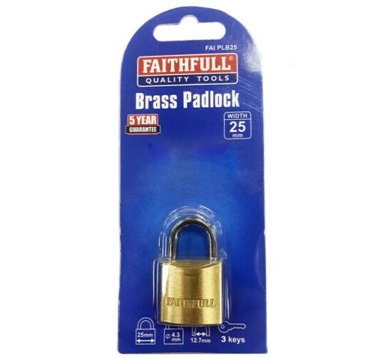 BRASS PADLOCK 25mm