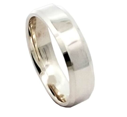Diamond Cut Wedding Ring CUT 1 bevel edge & polish finish