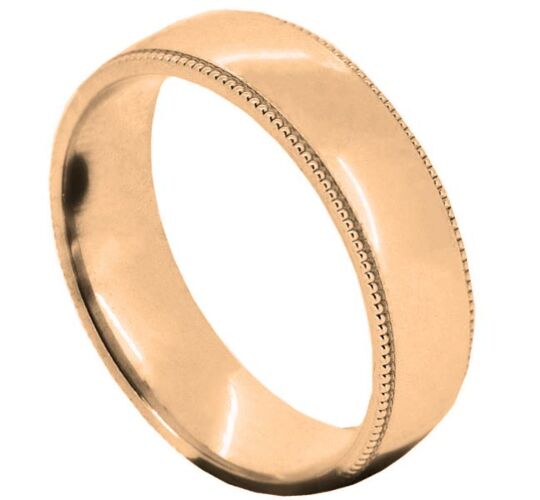 Diamond Cut Wedding Ring CUT 3 Beaded edges & polish