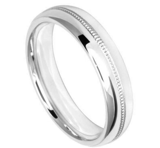 Diamond Cut Wedding Ring CUT 4 CENTRE MILLGRAIN POLISH FINISH