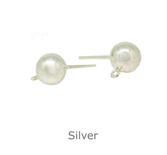 Silver 3mm bead and ring stud earrings
