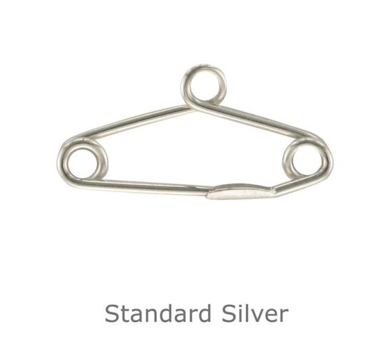 SILVER BROOCH SAFETY PIN COAT HANGER BROOCH FITTING