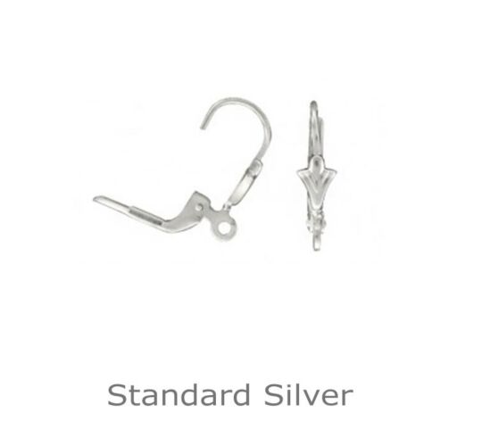 SILVER CONTINENTAL EARRING FITTING CREST AND RING WITH LEVER ARM ACTION
