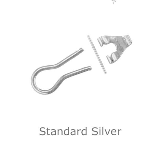 SILVER EAR FITTING LARGE OMEGA CLIP