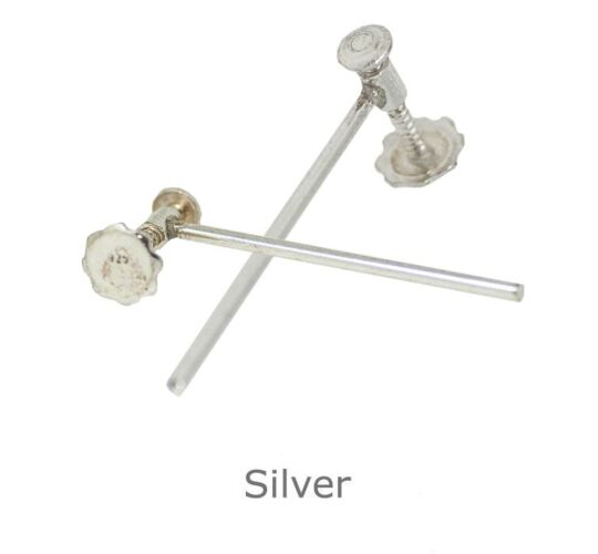 SILVER EARRING SCREW STRAIGHT