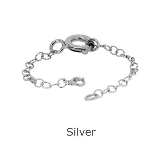 SILVER NECKLACE TRACE SAFETY CHAIN 70MM WITH 5MM BOLT RING
