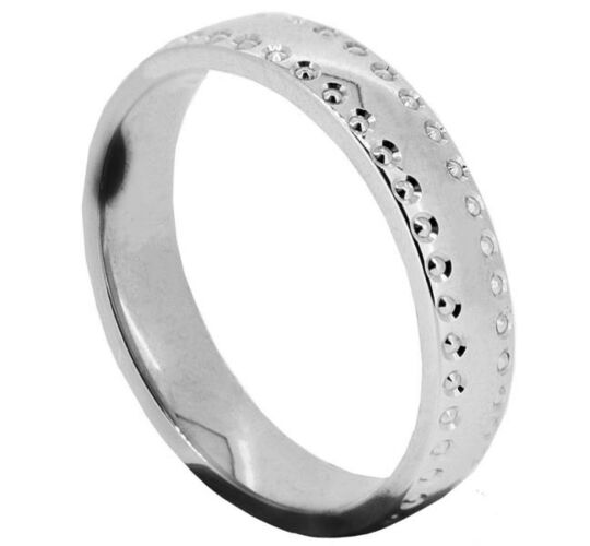 Wedding Ring Diamond CUT 13 DIA/CUT CIRCLED EDGES POLISH FINISH