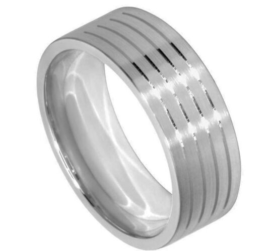Wedding Ring Diamond CUT 18 -  4 X SHALLOW CUT TRAMLINES MATT FINISH