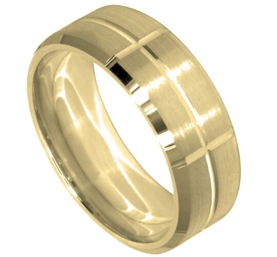 Wedding Ring Diamond CUT 20 U CUT CENTRE-HORIZONTAL SPACED U CUTS AROUND-BEVEL