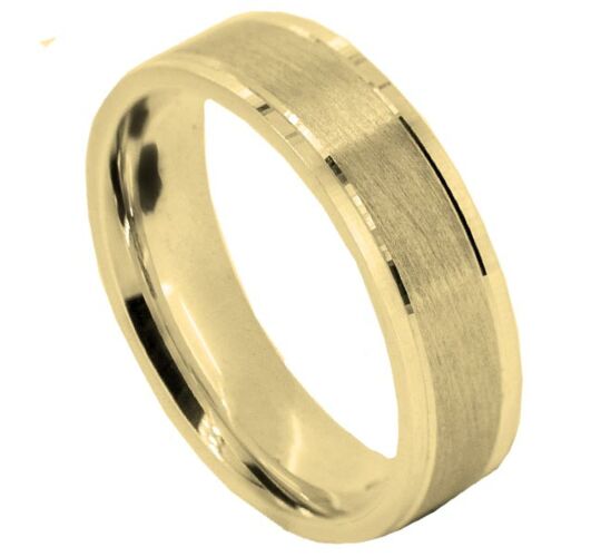 Wedding Ring Diamond CUT 21 GROOVE WITH STEPPED EDGE MATT FINISH