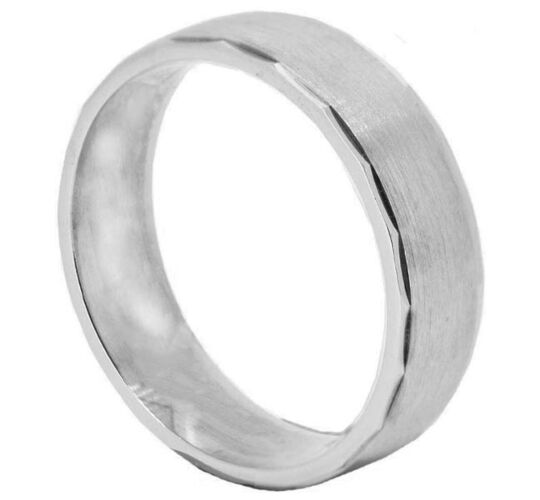 Wedding Ring Diamond Cut 44 Stepped Knotched Edge Matt Finish