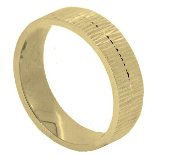 Wedding Ring Diamond Cut 46 Central Line With Full Linear Cuts Polish Finish