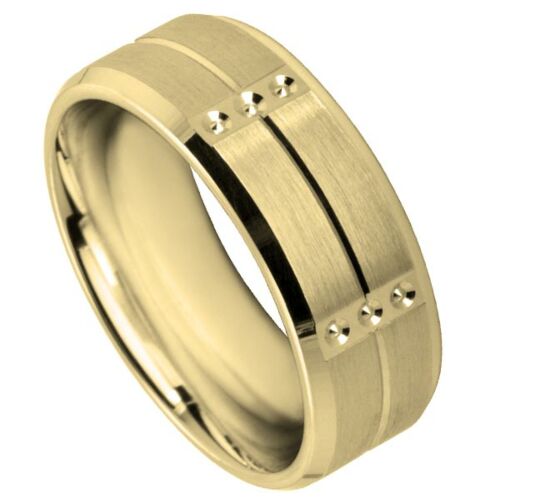 Wedding Ring Diamond CUT 58 V GROOVE CENTRE/PERIODIC FLAT & CIRCLE PATTERN AROUND
