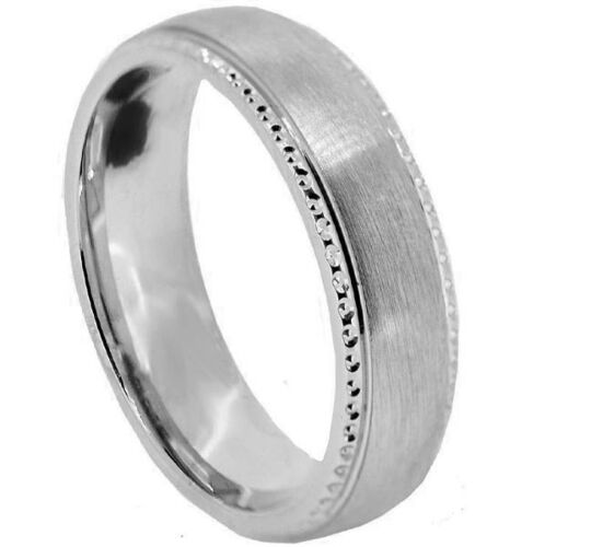 Wedding Ring Diamond Cut 62 Stepped Edge With Circle Pattern Matt  Finish           