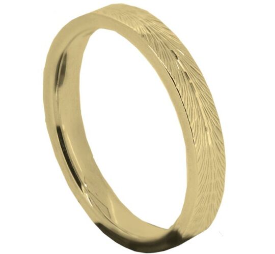 Wedding Ring Diamond CUT 9 FULL DIAMOND FEATHER CUT POLISH FINISH