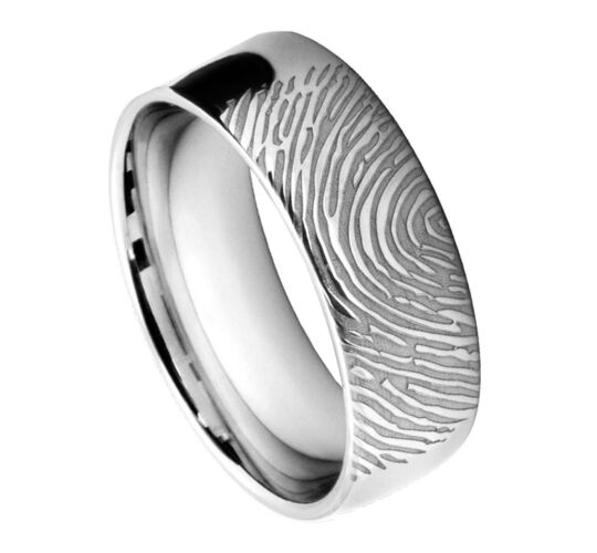 Wedding Ring with Finger print Laser Engraving