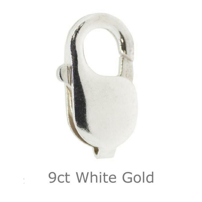 9CT WHITE GOLD LOBSTER CLASP 8mm
