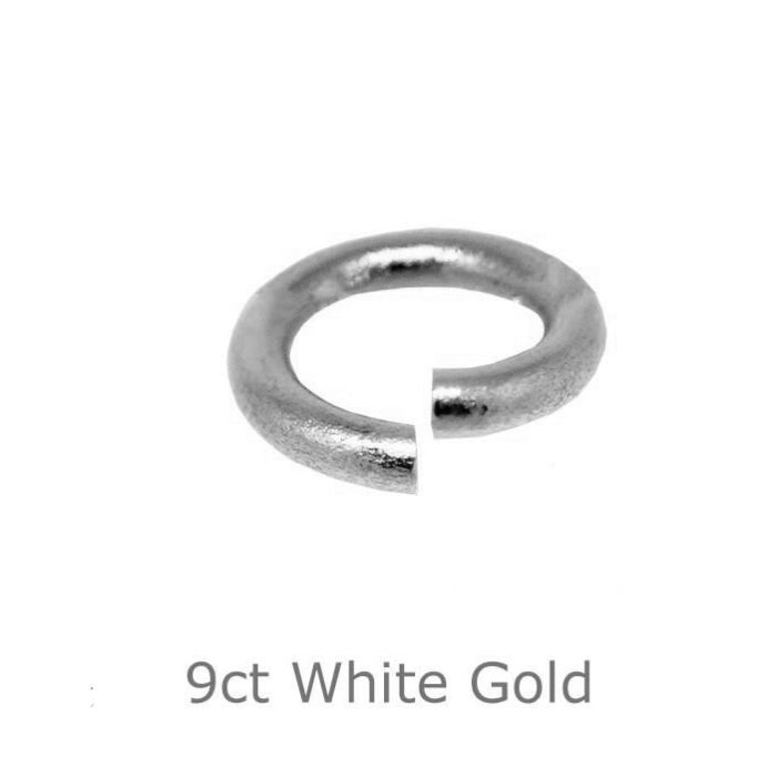 9ct white gold 4.00mm open jump ring.