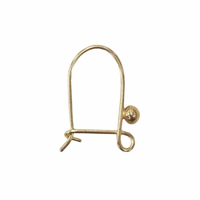9ct YELLOW GOLD SAFETY EAR WIRE WITH BEAD