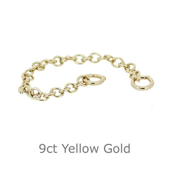 9ct Yellow Gold Bracelet safety chain 55mm