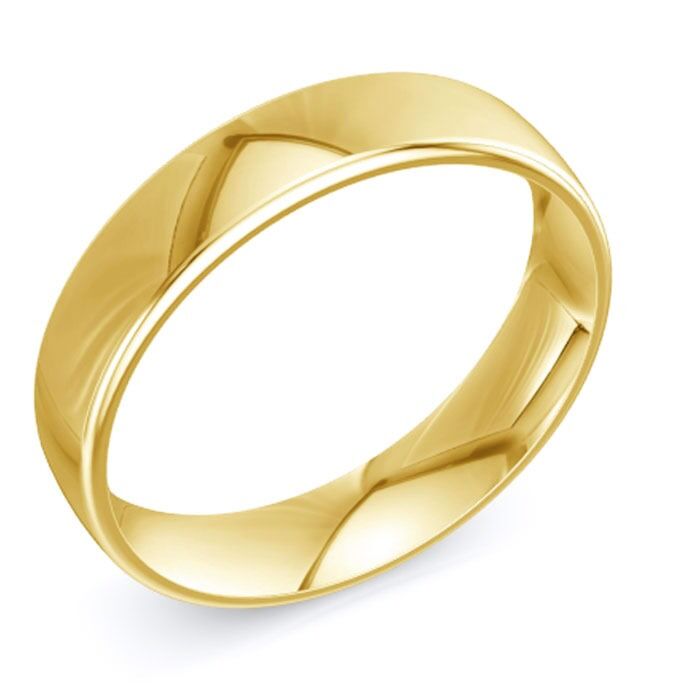 Modern Court 14ct Yellow Gold Wedding Rings