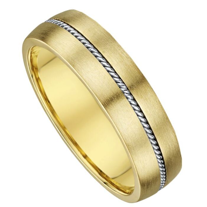 Wedding Ring 6mm Two Tone Gold Ring | 153A02G