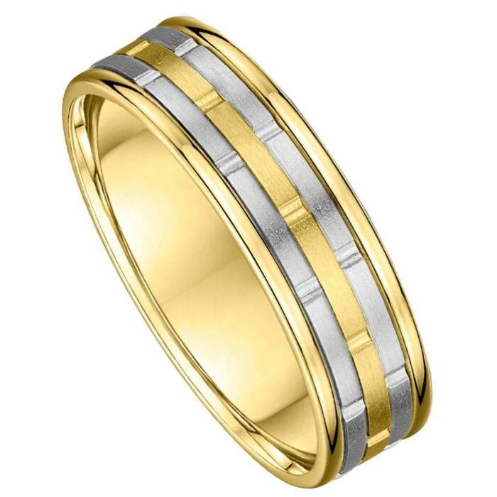 Wedding Ring 6.5mm Two Tone Gold Ring | 165B01