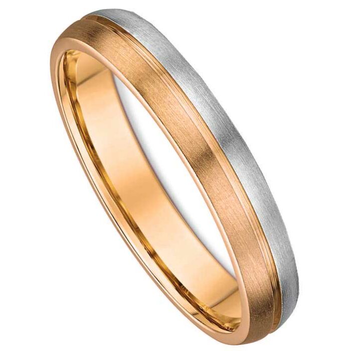 Wedding Ring 4mm Two Tone Gold Ring | 644A01