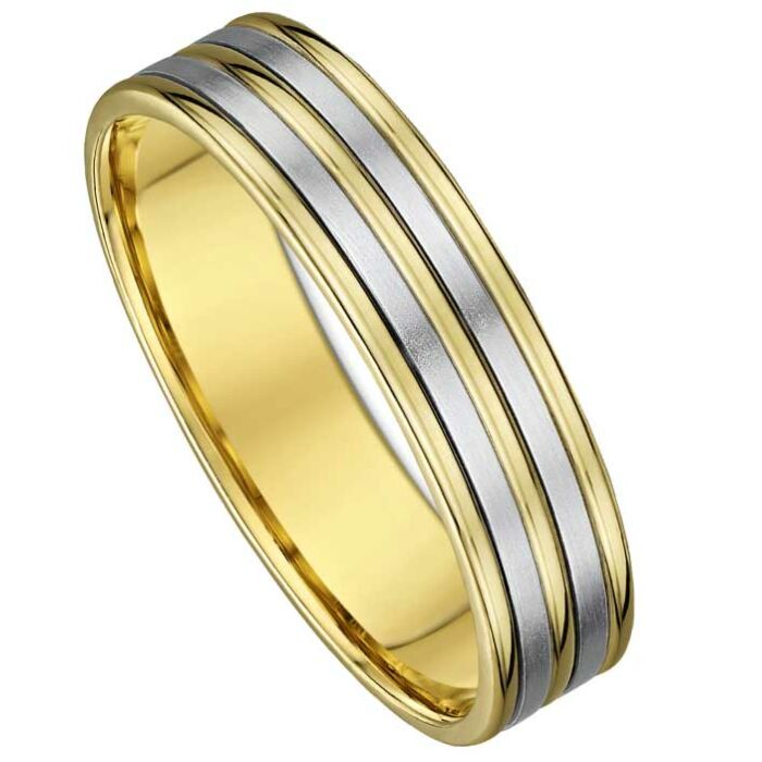 Wedding Ring 6mm Two Tone Gold Ring | 641A00