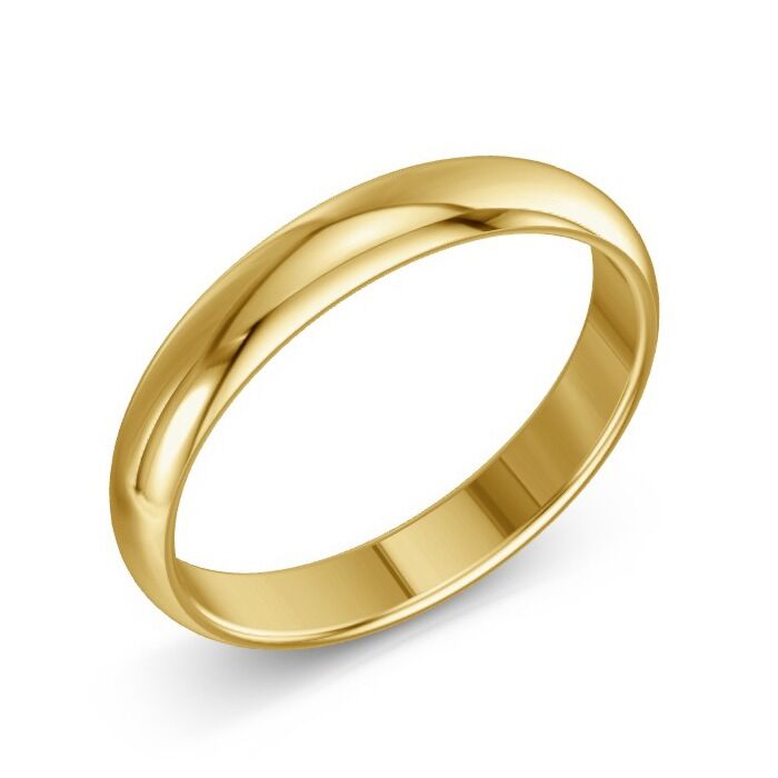 D Shape 18ct Yellow Gold Wedding Rings